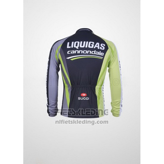 2011 Fietskleding Liquigas Cannondale Zwart en Groen Lange Mouwen en Koersbroek